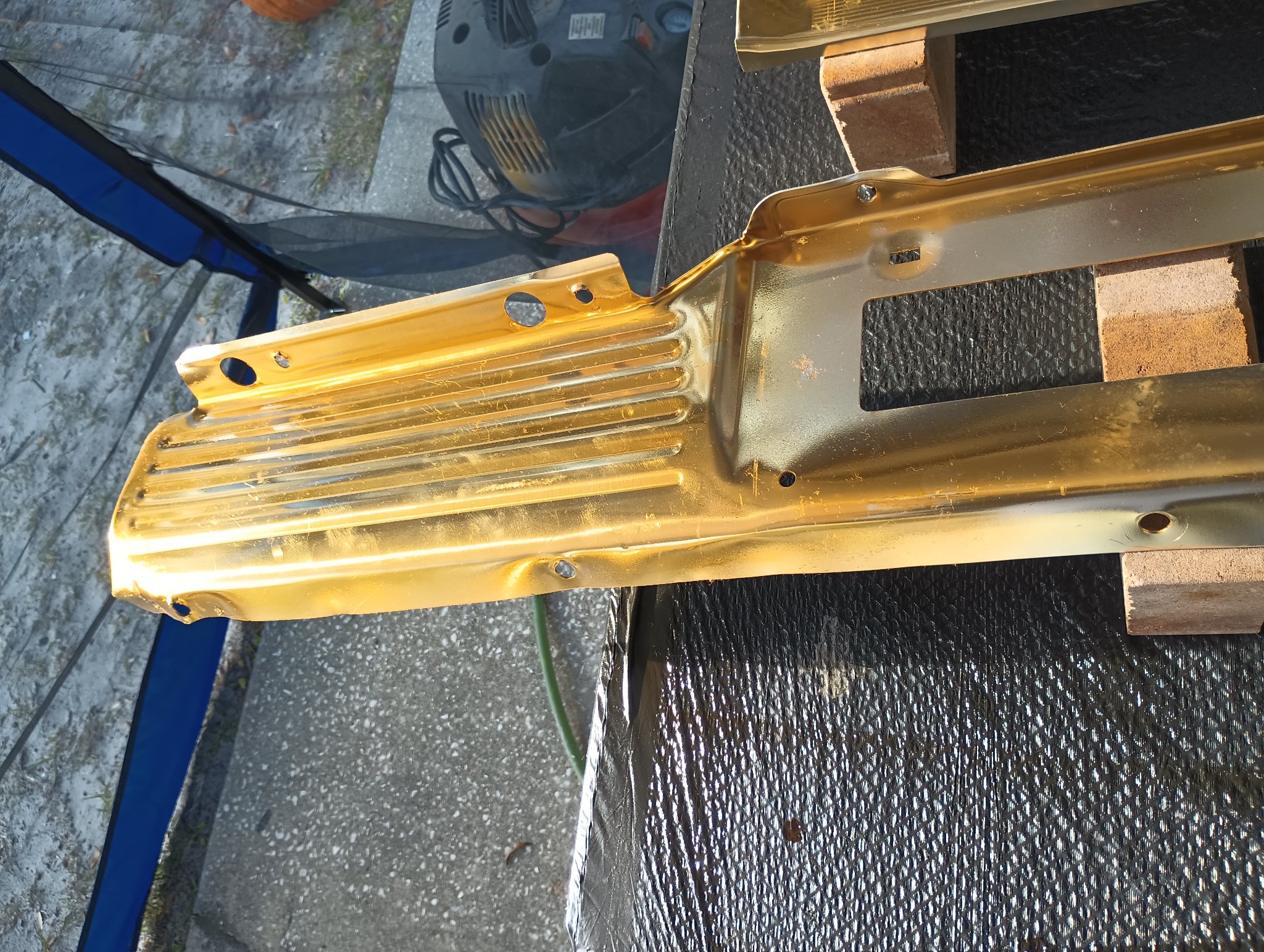 ChromeKarats gold plating work — Gold Corvette Bumper Nose